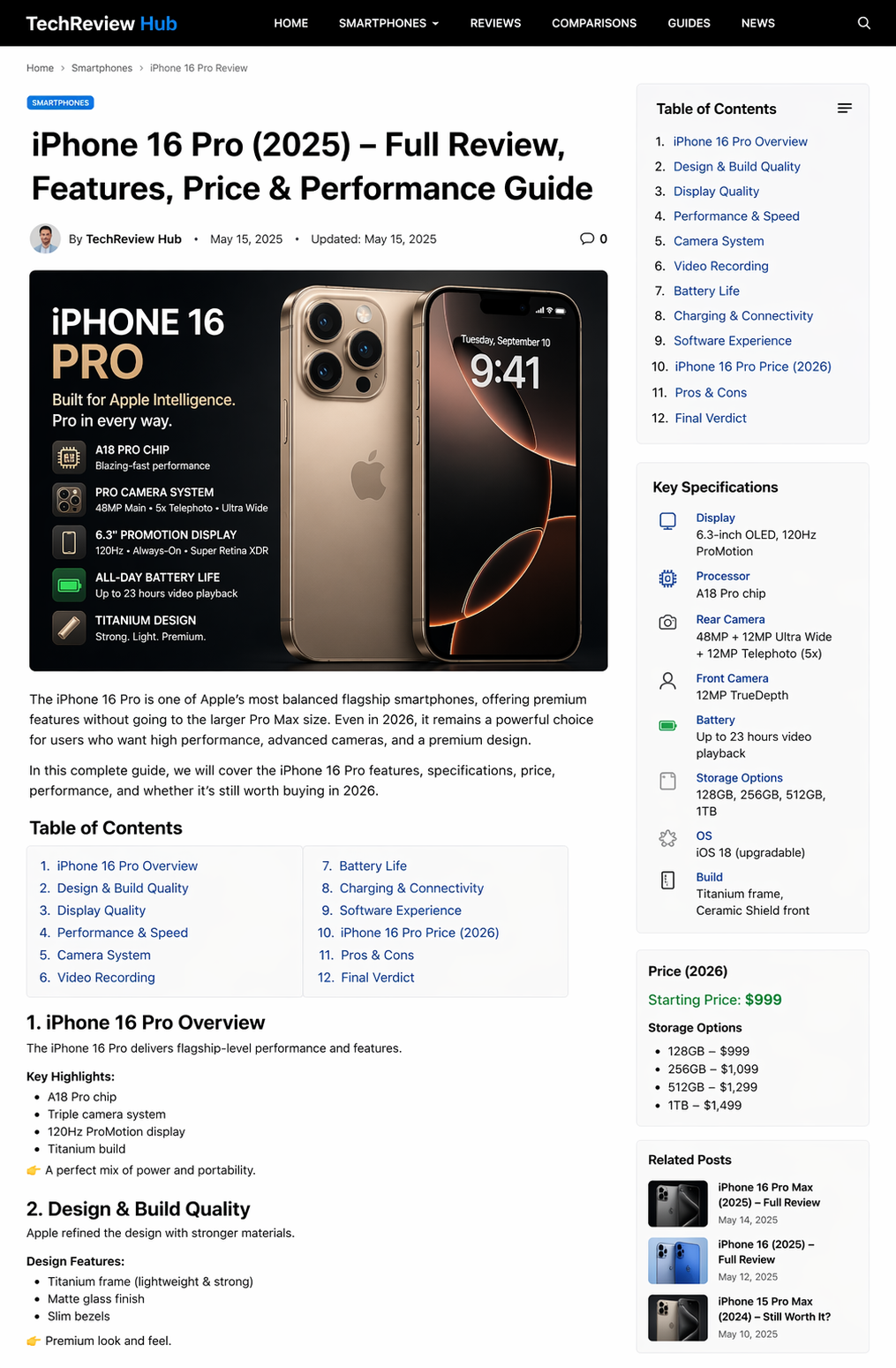 iPhone 16 Pro Full Review (2026)