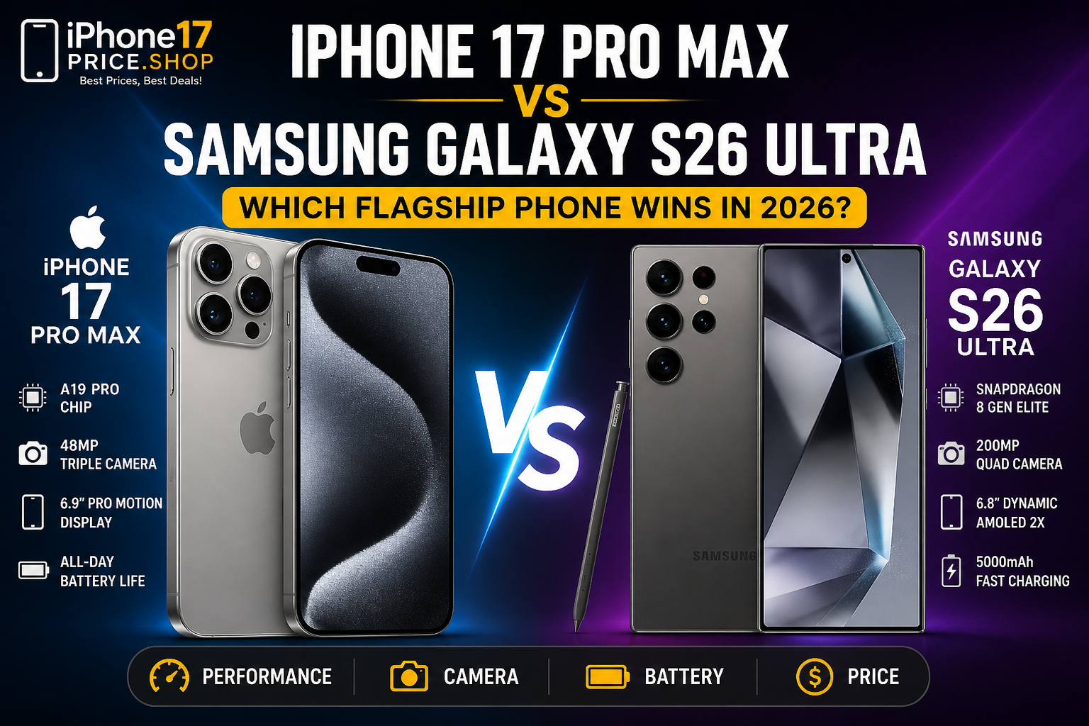 iPhone 17 Pro Max vs Galaxy S26 Ultra (2026)